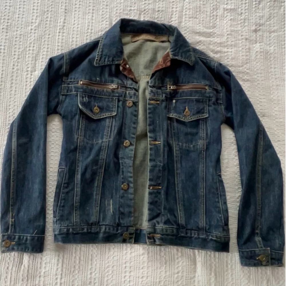 Cuidado Con El Perro Denim Jacket – Brown Trim – Women’s M